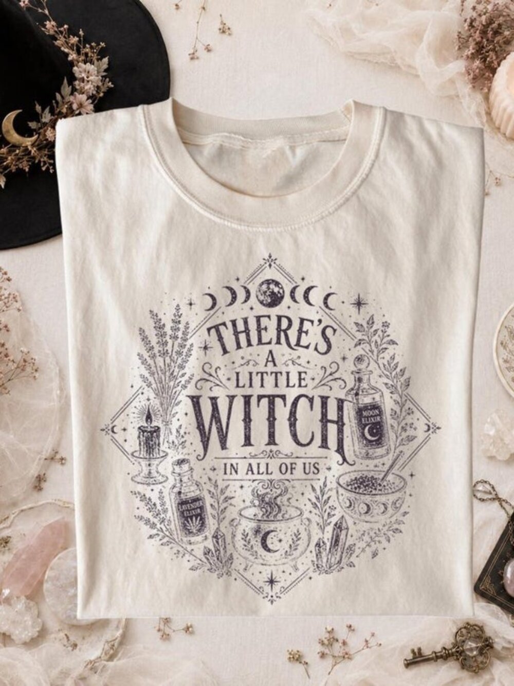 There's a Little Witch In All of Us Shirt, Witchcore Halloween Tee
